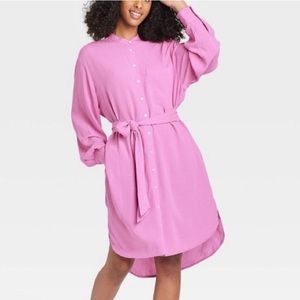 A New Day Belted Shirtdress